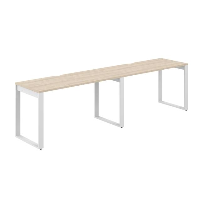 AG.172.AR.V.72.WH / Рабочая станция s-b-s 2800х600х750 / профиль О-образный: 70х20 белый; столешница с вырезом; столешница: акация равелло