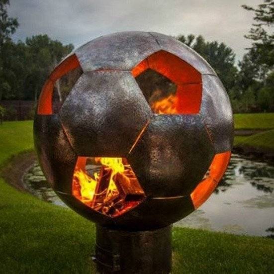 Необычная сфера для огня "Футбольный мяч - INOX"