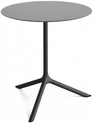 Стол ламинированный обеденный Tripe Maxi черный, светло-серый Ø800х740 мм