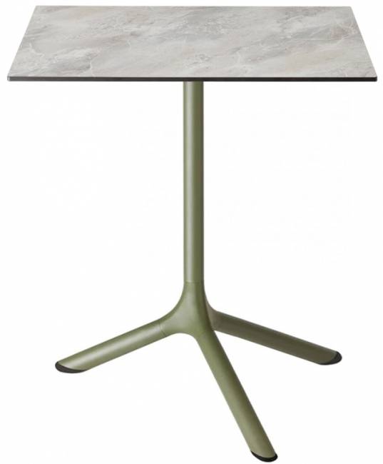 Стол ламинированный обеденный Tripe оливковый, каменный 600х600х740 мм