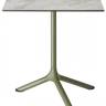 Стол ламинированный обеденный Tripe оливковый, каменный 600х600х740 мм