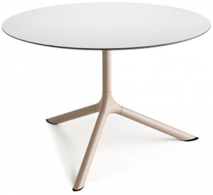 Столик ламинированный кофейный Tripe Maxi тортора, белый Ø800х510 мм