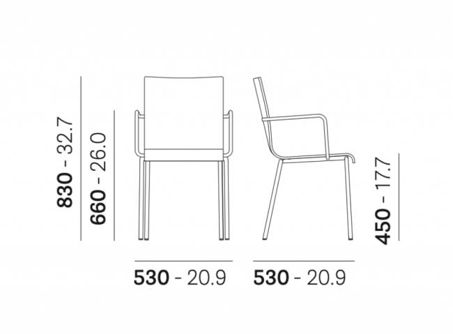 Кресло деревянное Kuadra 530х530х830 мм