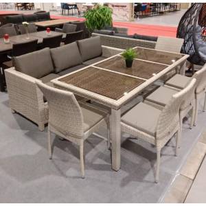 Комплект плетеной мебели T365/S65/Y380C-W85 8PCS Latte (8+1) + подушки Комплект плетеной мебели T365/S65/Y380C-W85 8PCS Latte (8+1) + подушки