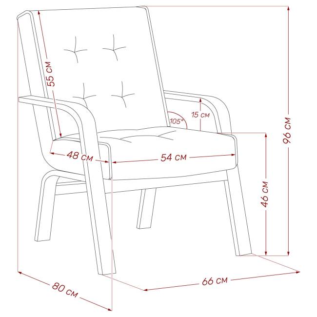 Кресло Leset Модена Орех текстура Malmo 28 (коричневый)