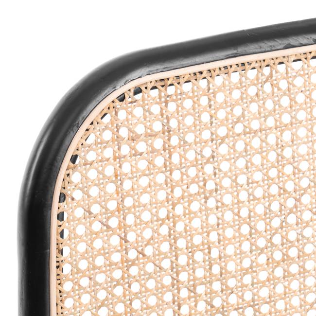 Стул Фрея/Freya дерево вяз/ротанг, ткань лён, черный/черный лен, 46х41х79,5см черный дерево вяз/ротанг, ткань лён