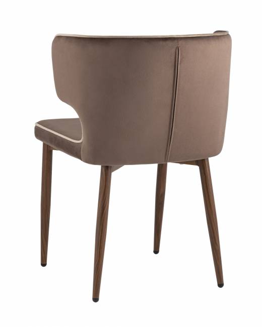 Стул Матео с кантом велюр коричневый ножки дерево