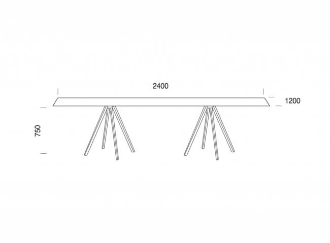 Стол ламинированный Tower 2400х1200х750 мм
