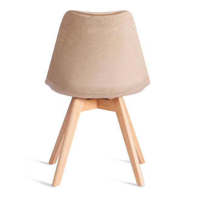 Стул TULIP SOFT (mod. 053V) / 1 шт. в упаковке дерево/пластик/вельвет, 49,5 x 54,5 x 84 см, Бежевый (HLR 12)/натуральный бежевый дерево/пластик/вельвет