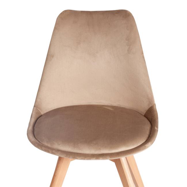 Стул TULIP SOFT (mod. 053V) / 1 шт. в упаковке дерево/пластик/вельвет, 49,5 x 54,5 x 84 см, Бежевый (HLR 12)/натуральный бежевый дерево/пластик/вельвет