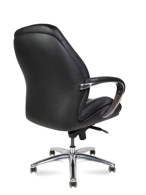 Кресло офисное / Порше LB / Porsche LB / черная  кожа / алюминиевая база