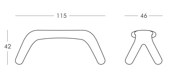 Скамья пластиковая Atlas Standard 1150x460х420мм