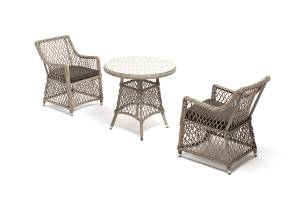 "Эспрессо - 80 L" обеденная группа плетеная, цвет бежевый