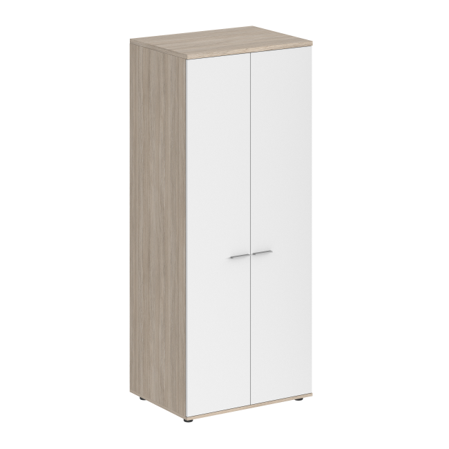 SG.822.WH.OL / Гардероб 800х600х1955, з.ст HDF / корпус: белый; фасады: дуб светлый