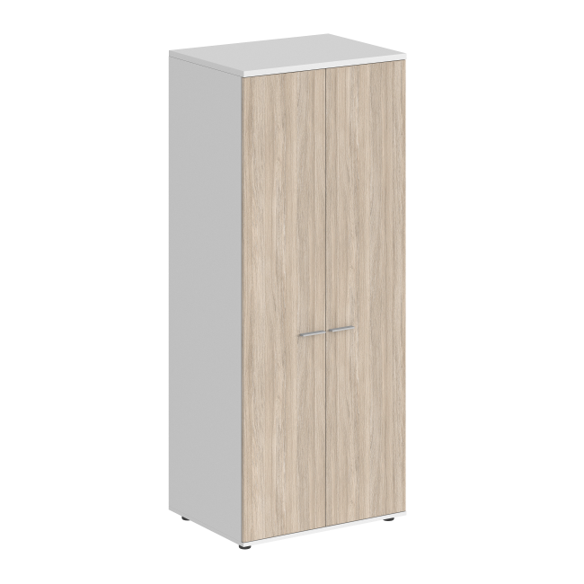 SG.822.WH.OL / Гардероб 800х600х1955, з.ст HDF / корпус: белый; фасады: дуб светлый