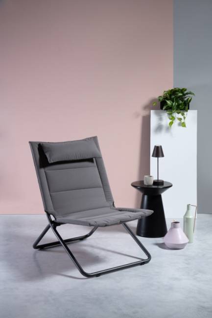 Кресло-шезлонг металлическое складное Coraline серый, синевато-серый 720х900х965 мм