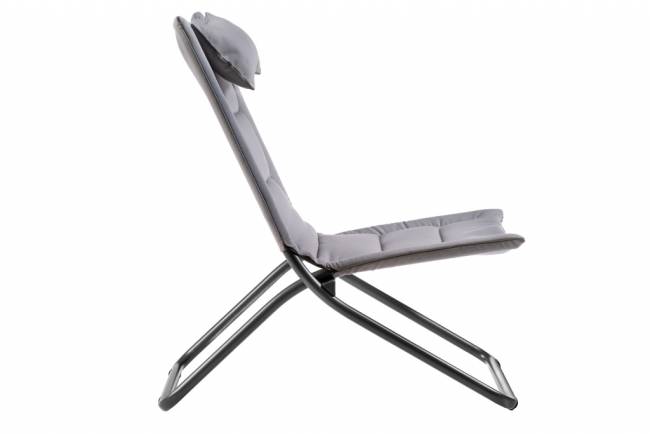 Кресло-шезлонг металлическое складное Coraline серый, синевато-серый 720х900х965 мм