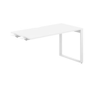 AG.119.WH.V.72.WH  / Стол комбо 1600х800х750  / профиль О-образный: 70х20 белый; столешница с вырезом: белый