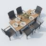 Обеденная группа MIRRA SOLA каркас карбон / стол поливуд 180 / текстилен серый