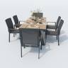 Обеденная группа MIRRA SOLA каркас карбон / стол поливуд 180 / текстилен серый