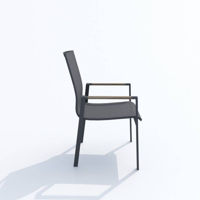 Обеденная группа MIRRA SOLA каркас карбон / стол поливуд 180 / текстилен серый