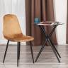 Стул BREEZE (mod. JSC-58) Велюр/металл , 44 х 53 х 86 см, brown (коричневый) HLR12 / черный (Комплект из 4 шт.) коричневый Велюр/металл