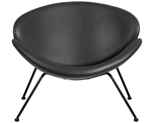 Кресло дизайнерское DOBRIN EMILY, черный винил YP16, черное основания