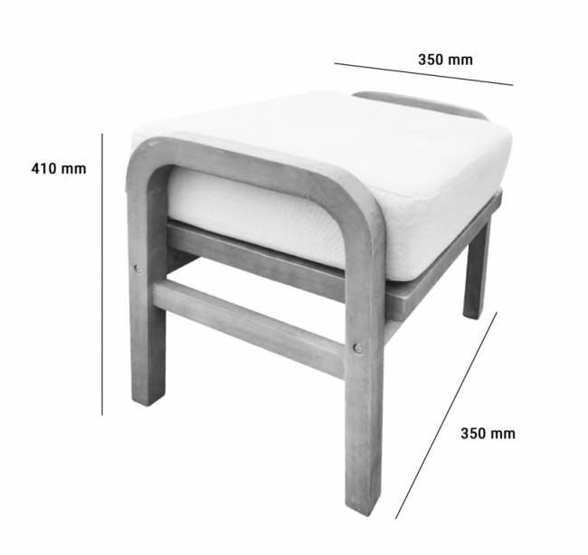 Пуф с подушкой Ravona натуральный, бежевый 350х350х410 мм