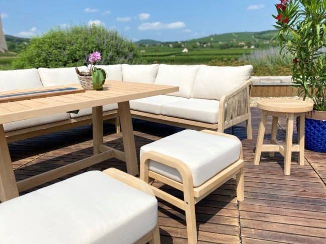 Пуф с подушкой Ravona натуральный, бежевый 350х350х410 мм