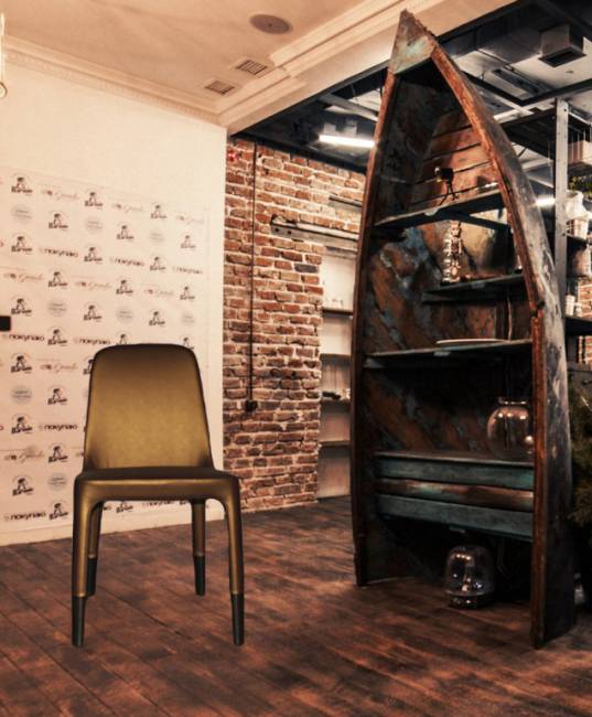 Стул дизайнерский Ester матовая бронза, светло-коричневый 480х540х850 мм