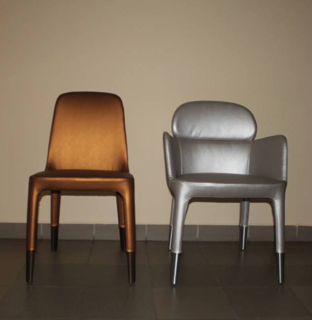 Стул дизайнерский Ester матовая бронза, светло-коричневый 480х540х850 мм