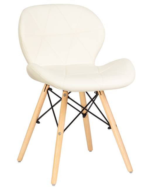 Набор 4 шт Стул обеденный DOBRIN BUTTERFLY, ножки светлый бук, цвет сиденья кремовый