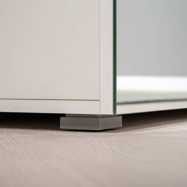 Шкаф для одежды с зеркальными дверками и обувница Октава цвет белый шагрень/дуб крафт золотой