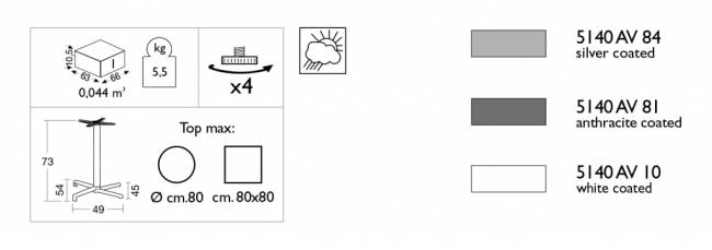 Подстолье металлическое Domino белый 490х540х730 мм Подстолье металлическое Domino белый 490х540х730 мм