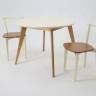 Стол Сканди К 100 натур/слоновая кость со стульями Франк натур Стол Сканди К 100 натур/слоновая кость со стульями Франк натур