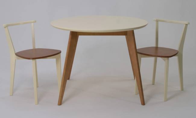 Стол Сканди К 100 натур/слоновая кость со стульями Франк натур Стол Сканди К 100 натур/слоновая кость со стульями Франк натур