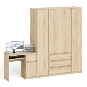 Стол компьютерный МС-1 правый и шкаф МШ1600 Мори цвет дуб сонома