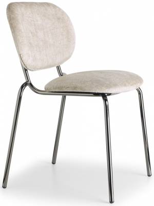 Стул металлический c обивкой Si-Si Bold черный никель, бежевый 620х530х800 мм