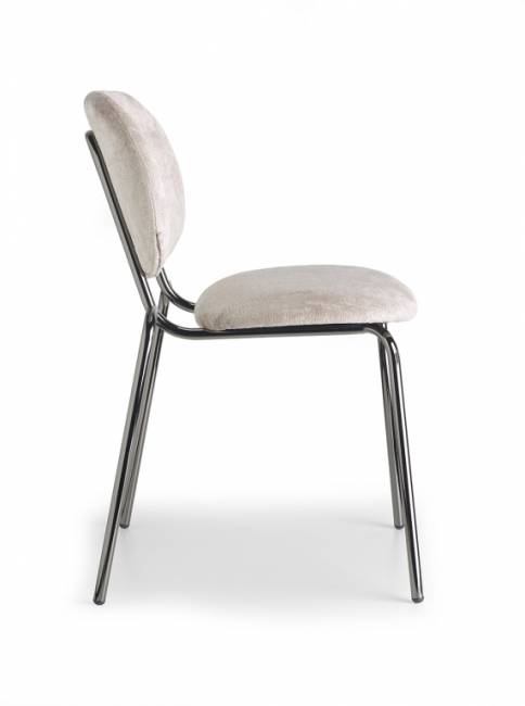 Стул металлический c обивкой Si-Si Bold черный никель, бежевый 620х530х800 мм