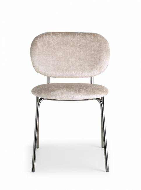 Стул металлический c обивкой Si-Si Bold черный никель, бежевый 620х530х800 мм