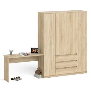 Стол письменный 1200 и шкаф-комод МШ1600 Мори цвет дуб сонома