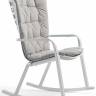 Кресло-качалка пластиковое с подушкой Folio белый, серый 720х810-925х1190-1125 мм