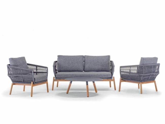 Столик металлический кофейный Bahamas натуральный, антрацит Ø900х350 мм