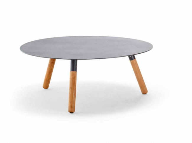 Столик металлический кофейный Bahamas натуральный, антрацит Ø900х350 мм