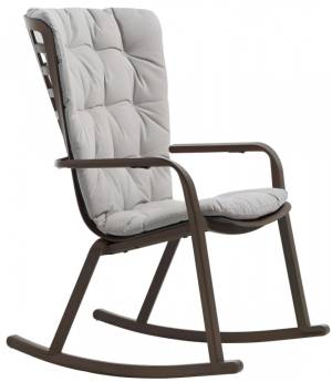 Кресло-качалка пластиковое с подушкой Folio табак, серый 720х810-925х1190-1125 мм