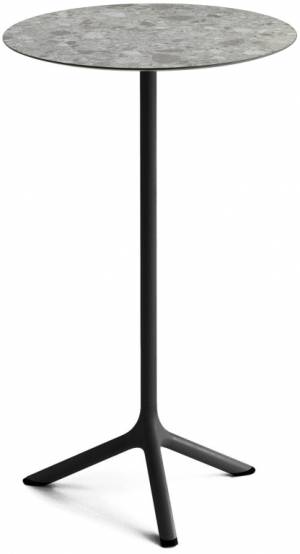 Стол ламинированный барный Tripe черный, зернистый Ø600х1100 мм