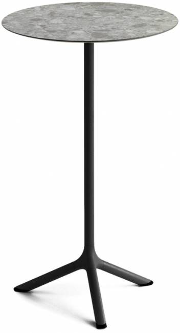 Стол ламинированный барный Tripe черный, зернистый Ø600х1100 мм