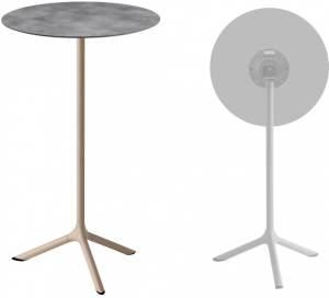 Стол ламинированный барный складной Tripe Folding тортора, цементный Ø600х1100 мм