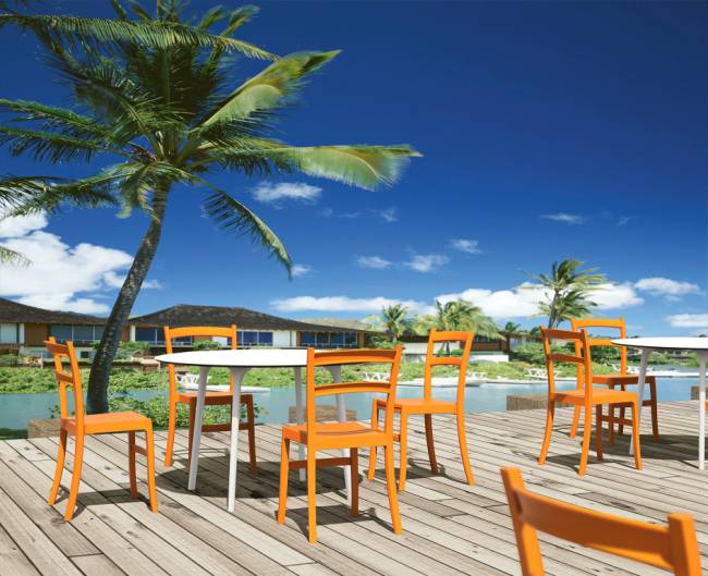 Стул пластиковый Tiffany оранжевый 450х510х850 мм