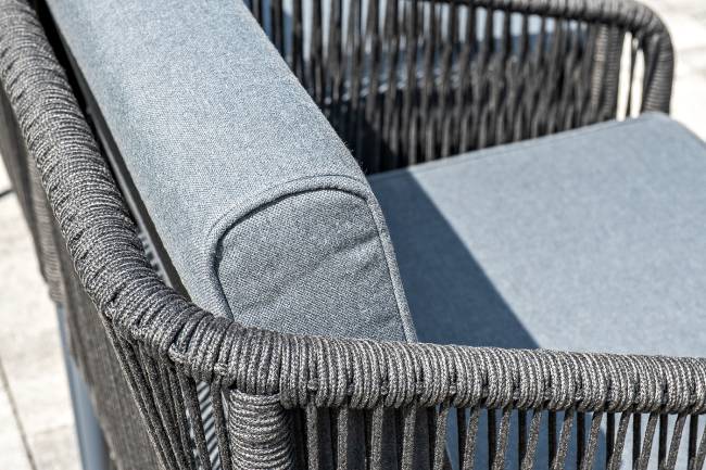 "Канны" лаунж-зона 5-местная плетеная из роупа (веревки), цвет темно-серый